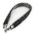 3 Row Jet Black Crystal Tennis Bracelet In Black Tone Metal - 16.5cm L - (For smaller hands) - view 8