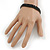 3 Row Jet Black Crystal Tennis Bracelet In Black Tone Metal - 16.5cm L - (For smaller hands) - view 3