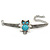 Silver Tone Turquoise Stone Owl Bracelet - 18cm L - view 8