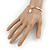 Romantic CZ Rose with Dangling Pearl Bracelet In Rose Gold Metal - 15cm L/ 3cm Ext (For Small Wrist) - view 2