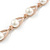 Delicate Classic White Simulated Glass Pearl Oval Link Rose Gold Tone Metal Bracelet - 15cm L/ 3cm Ext (For Small Wrist) - view 4