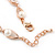 Delicate Classic White Simulated Glass Pearl Oval Link Rose Gold Tone Metal Bracelet - 15cm L/ 3cm Ext (For Small Wrist) - view 5