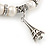 10mm Freshwater Pearl With Eiffel Tower Charm and Silver Tone Metal Rings Stretch Bracelet - 18cm L - view 3
