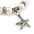 10mm Freshwater Pearl With Starfish Charm and Silver Tone Metal Rings Stretch Bracelet - 18cm L - view 5
