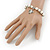 10mm Freshwater Pearl With Turtle Charm and Silver Tone Metal Rings Stretch Bracelet - 18cm L - view 2