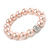 12mm Pale Pink Polished Glass Bead with Clear Crystal Ball Flex Bracelet - 17cm L - view 3
