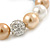 12mm Pastel Shades Polished Glass Bead with Clear Crystal Ball Flex Bracelet - 17cm L - view 4