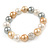 12mm Pastel Shades Polished Glass Bead with Clear Crystal Ball Flex Bracelet - 17cm L - view 3
