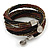 Teen/ Children/ Kids Black/ Bronze/ Brown Glass Bead Multistrand Bracelet - 15cm L - view 4