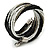 Teen/ Children/ Kids Black/ White/ Grey Glass Bead Multistrand Bracelet - 15cm L