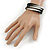 Teen/ Children/ Kids Black/ White/ Grey Glass Bead Multistrand Bracelet - 15cm L - view 2