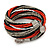 Teen/ Children/ Kids Black/ Transparent/ Orange Glass Bead Multistrand Bracelet - 15cm L - view 3