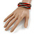 Teen/ Children/ Kids Black/ Transparent/ Orange Glass Bead Multistrand Bracelet - 15cm L - view 2