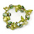 Salad Green Sea Shell Nugget, Glass Bead Loop Flex Bracelet - 18cm L