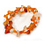 Orange Semiprecious Stone, Glass Bead Loop Flex Bracelet - 18cm L - view 3