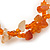 Orange Semiprecious Stone, Glass Bead Loop Flex Bracelet - 18cm L - view 4