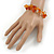 Orange Semiprecious Stone, Glass Bead Loop Flex Bracelet - 18cm L - view 2