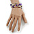 Purple Shell Nugget, Mirrored Ball Bead Multistrand Flex Bracelet - Medium - view 2