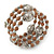 Mink Coloured Ceramic Bead with Silver Tone Wire Ball Multistrand Flex Bracelet - Medium
