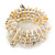 Antique White Shell Nugget, Silver Tone Ball Bead Multistrand Flex Bracelet - Medium - view 5
