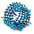 Sky Blue Shell Nugget, Silver Tone Ball Bead Multistrand Flex Bracelet - Medium