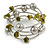 Olive Shell Nugget, Mirrored Ball Bead Multistrand Flex Bracelet - Medium - view 4