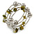 Olive Shell Nugget, Mirrored Ball Bead Multistrand Flex Bracelet - Medium - view 3