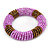 Baby Pink/ Bronze Gold Glass Bead Roll Stretch Bracelet - Adjustable