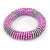 Baby Pink/ Silver Grey Glass Bead Roll Stretch Bracelet - Adjustable - view 3