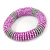 Baby Pink/ Silver Grey Glass Bead Roll Stretch Bracelet - Adjustable