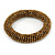 Bronze Glass Bead Roll Stretch Bracelet - Adjustable - view 3