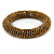 Bronze Glass Bead Roll Stretch Bracelet - Adjustable - view 4