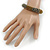 Bronze/ Grey Glass Bead Roll Stretch Bracelet - Adjustable - view 3