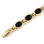 Plated Alloy Metal Black Oval Cut Resin Stones Ladies Magnetic Bracelet - 16cm L (Small) - view 3