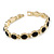 Plated Alloy Metal Black Oval Cut Resin Stones Ladies Magnetic Bracelet - 16cm L (Small) - view 7
