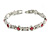 Plated Alloy Metal Pink Crystal Stones with Bow Motif Ladies Magnetic Bracelet - 18cm Long