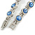 Plated Alloy Metal Light Blue Round Cut Crystal Stones Ladies Magnetic Bracelet - 18cm Long - view 4