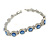 Plated Alloy Metal Light Blue Round Cut Crystal Stones Ladies Magnetic Bracelet - 18cm Long - view 8