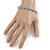 Plated Alloy Metal Light Blue Round Cut Crystal Stones Ladies Magnetic Bracelet - 18cm Long - view 2
