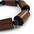 Brown Wood, Black Acrylic Bead Flex Bracelet - 18cm L - view 4