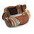 Unique Natural Sea Shell And Brown Wood Stretch Bracelet - 18cm L - view 4