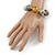 Chunky Wood Bead Flex Bracelet (Metallic Silver/ Glitter Gold) - 19cm L - view 2