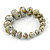 Light Grey/ Black/ Gold Graduated Wooden Bead Flex Bracelet - 19cm L - view 5