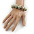 Light Grey/ Black/ Gold Graduated Wooden Bead Flex Bracelet - 19cm L - view 2