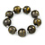 Chunky Wood Bead Flex Bracelet (Grey/ Black/ Gold) - 19cm L - view 2