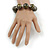 Chunky Wood Bead Flex Bracelet (Grey/ Black/ Gold) - 19cm L - view 3