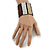 Wide Glass Bead Flex Bracelet (White/Brown/ Nude/ Black) - 16cm L (For Smaller Wrists) - view 3
