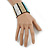 Wide Glass Bead Flex Bracelet (White/ Light Blue/ Nude/ Black) - 17cm L - view 2