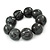 Black/ Grey Chunky Wood Bead Flex Bracelet - 18cm L - view 2