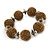 Chunky Bronze Glass Bead Ball Stretch Bracelet - 19cm L - view 3
